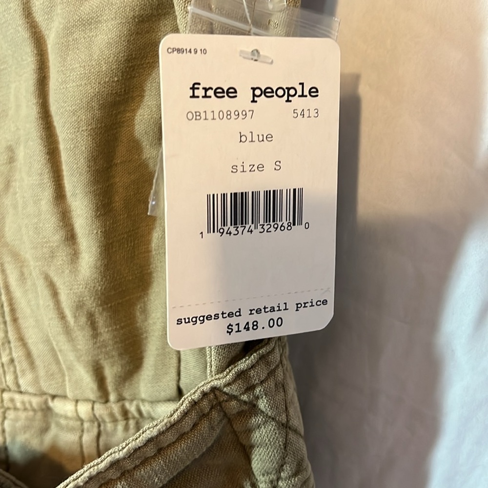 Free People Tan Short Sleeve Button Down Shorts Romper- Off The Beaten Path - Picture 6 of 9